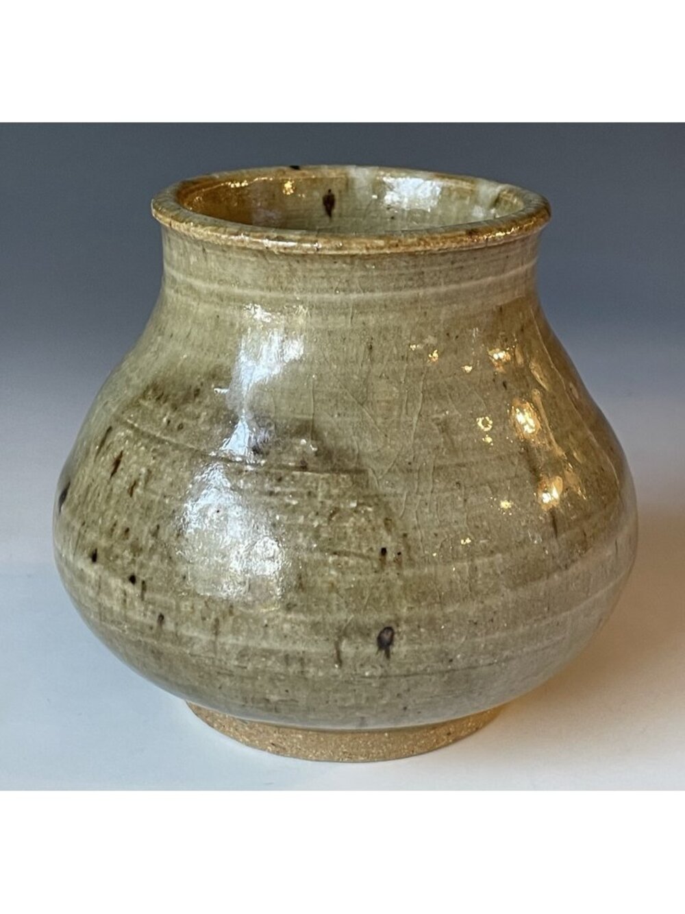 Retro Vintage Teadust Glazed Studio Art Pottery Vase Brutalist Naturalist Decor